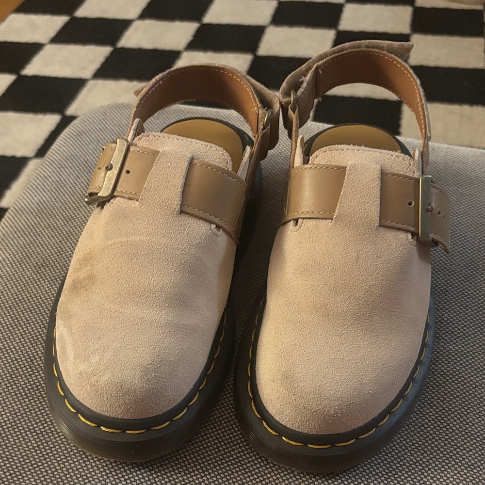 Beige Suede Mules